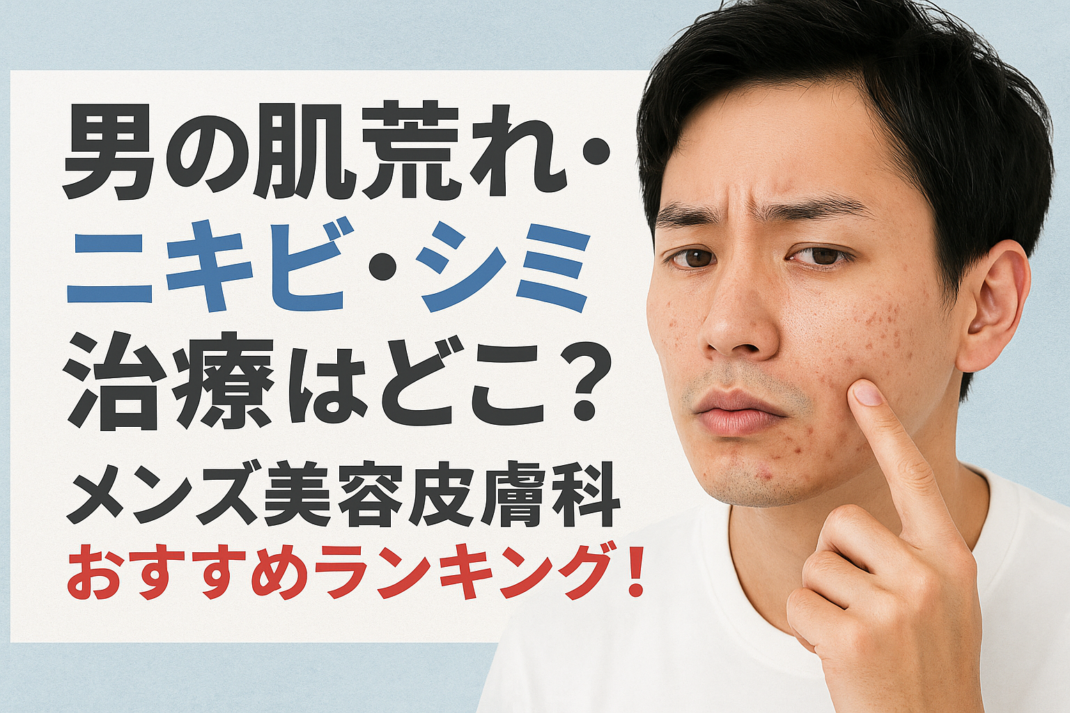 【2025年最新】男の肌荒れ・ニキビ・シミ治療はどこ？メンズ美容皮膚科おすすめランキング！1位はゴリラクリニック