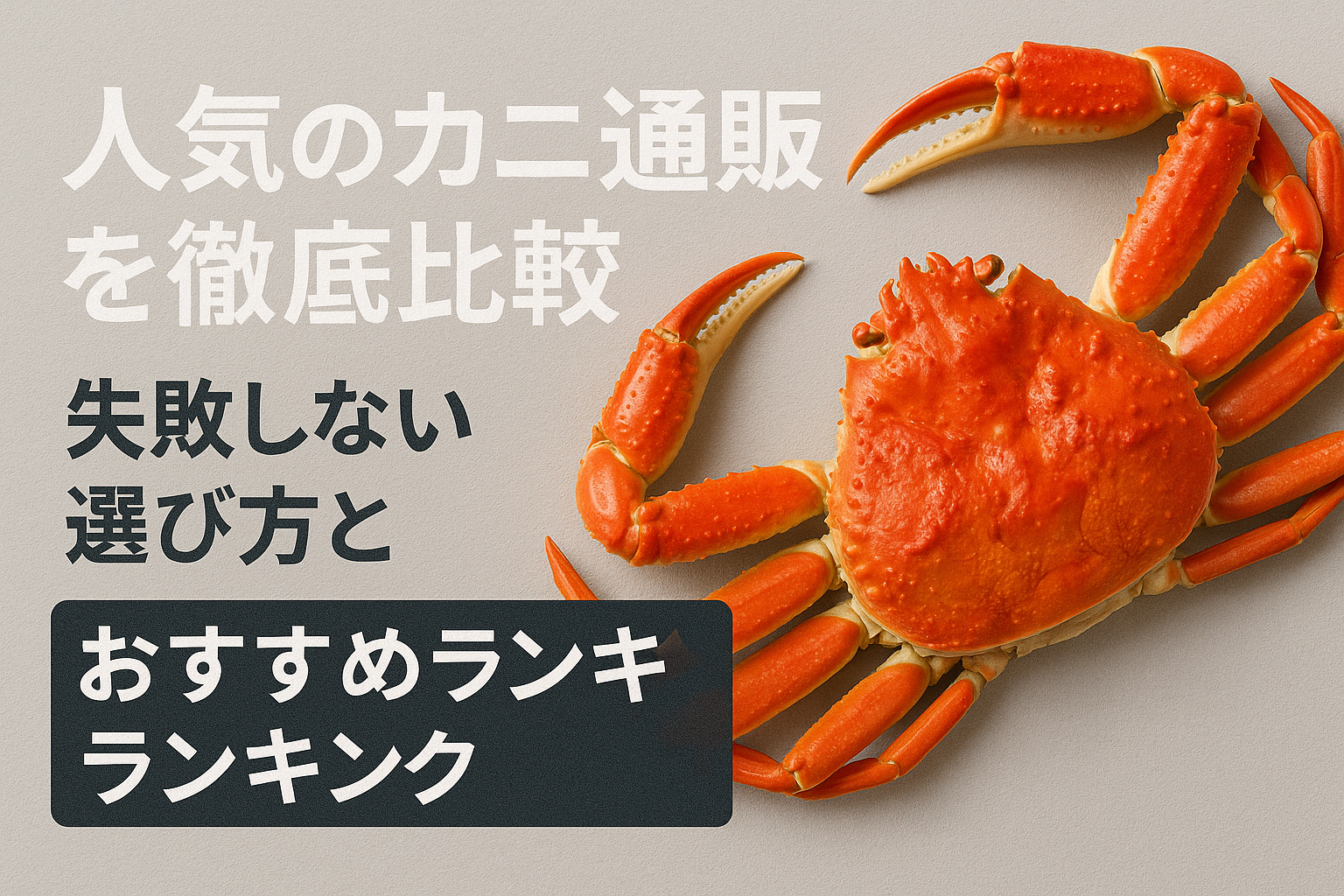 人気のカニ通販を徹底比較｜失敗しない選び方とおすすめランキング