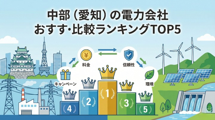 【2026年最新】中部（愛知）の電力会社おすすめ比較ランキングTOP5｜オール電化・夜型生活なら東邦ガスが最強！料金・キャンペーンを徹底調査