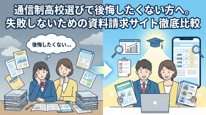 通信制高校選びで後悔したくない方へ。失敗しないための資料請求サイト徹底比較｜ウェルカム通信制高校ナビがおすすめ