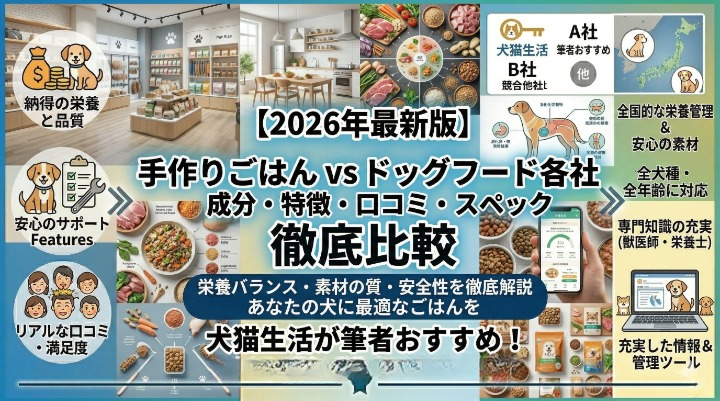 犬用手作りごはん・ドッグフードの成分・特徴・口コミ比較｜犬猫生活が筆者おすすめ