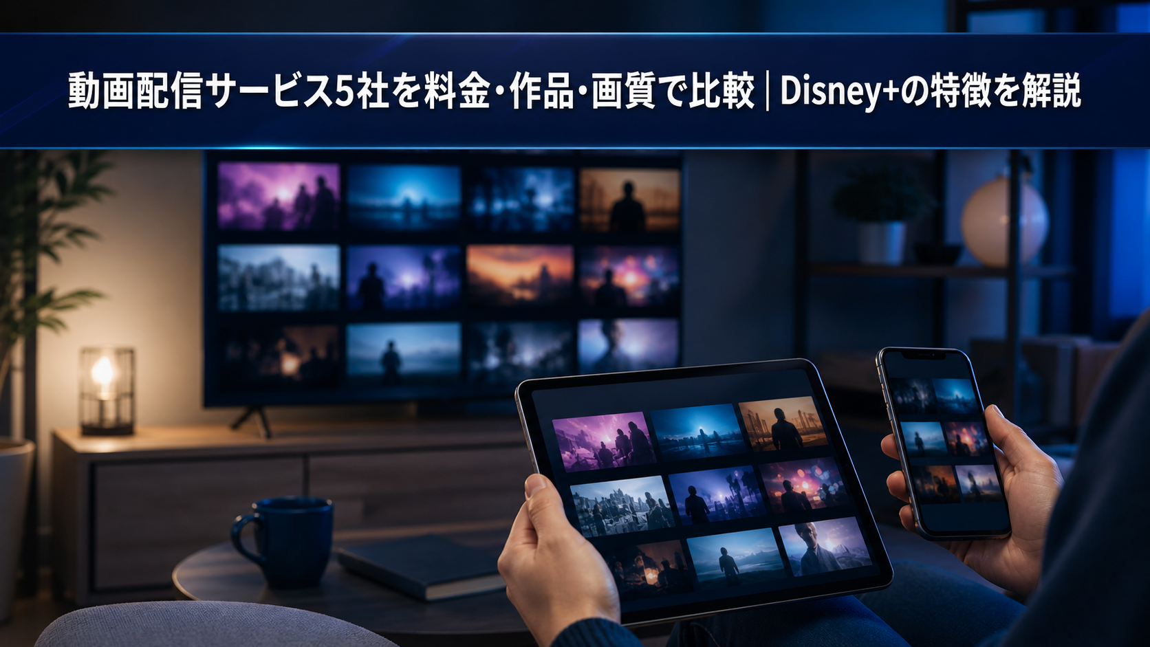 動画配信サービス5社を料金・作品・画質で比較|Disney+の特徴を解説