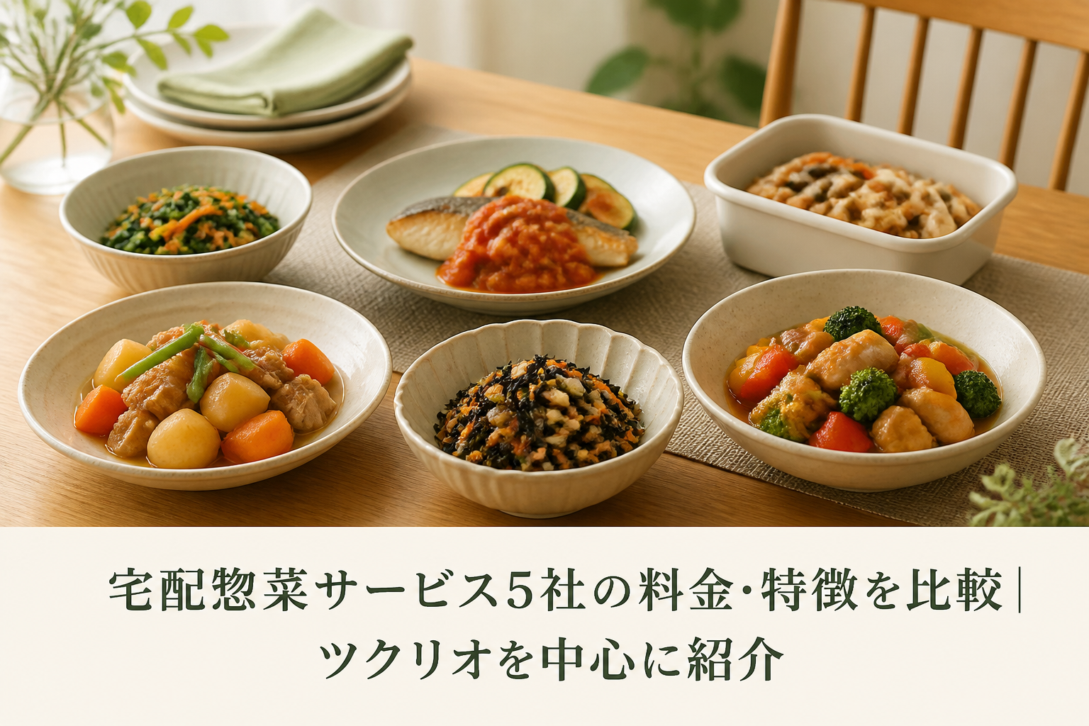 宅配惣菜サービス5社の料金・特徴を比較|ツクリオを中心に紹介